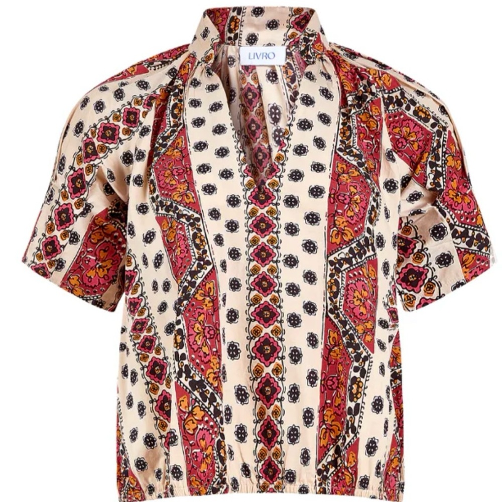 BNWT Livro Merrit Top in Crimson Mosaic Size XS $40